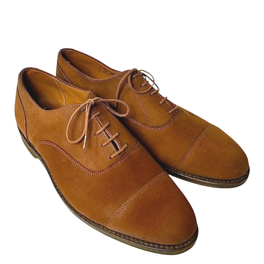 Walk-Over Men's Vintage Brown Suede Cap-Toe Oxfords Sz 12